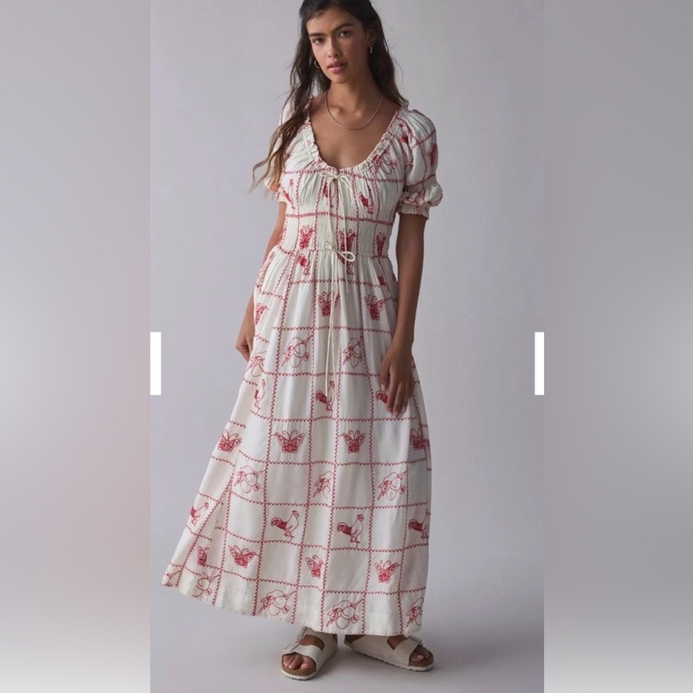 ISO Urban Outfitters Kimchi Talulah Embroidered Maxi Dress
